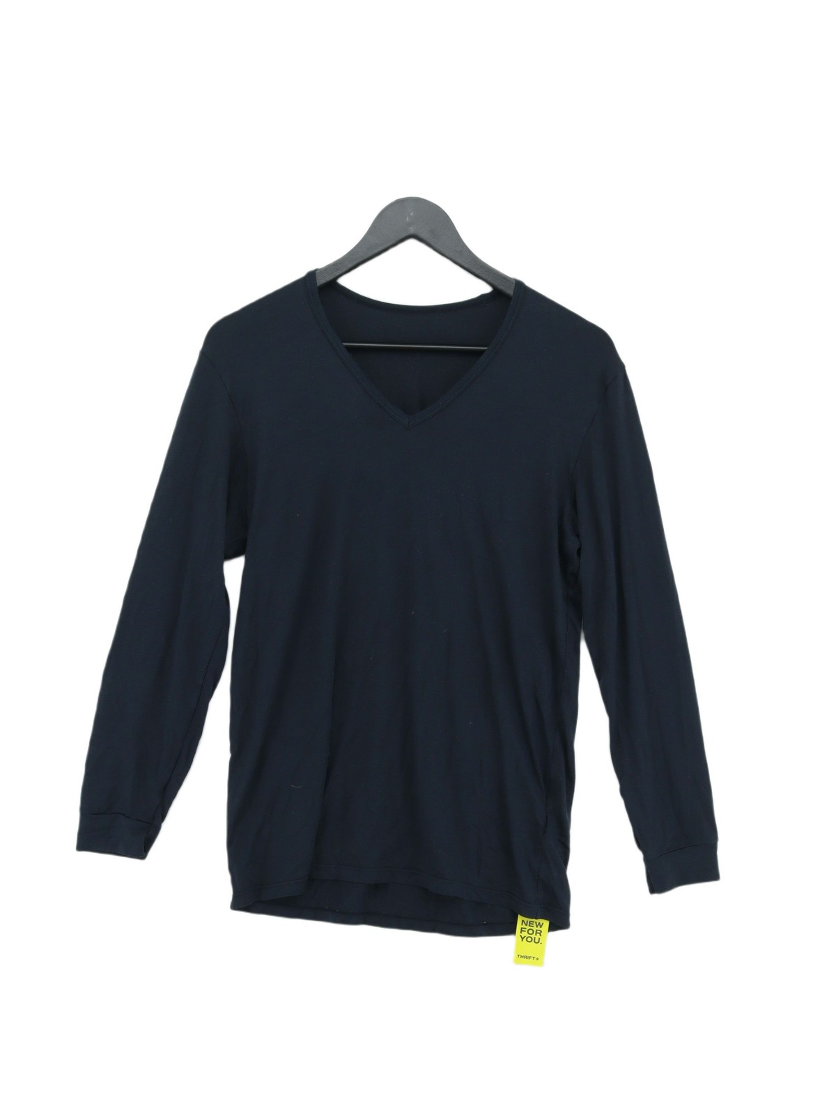 ALTRA Uniqlo T Shirt Uomo M Nera Viscosa con Elastan Altro Poliestere Basic