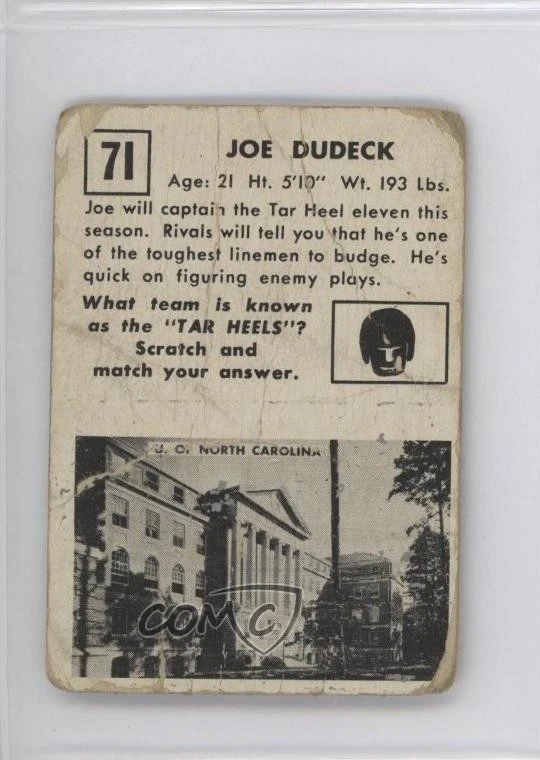 1951 Topps Magic Joe Dudeck #71 - Image 2 of 2