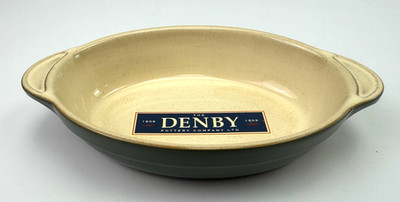 NEW Denby Village Green Oval Casserole Dish 8'' Made in England Never Used w/ Tag