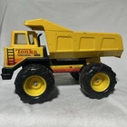 Vintage 1980s Mighty Tonka XMB-975 Metal Dump Truck Yellow Turbo Diesel 16/11”
