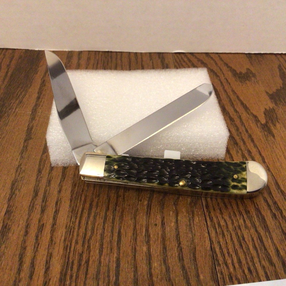 Case XX 6254SS John Wayne Trapper Knife,w/green handles in unused ...