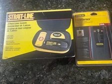 Strait Line 3 pc Laser System Laser Level, Base, Stud Finder & STANLEY STUD FIND