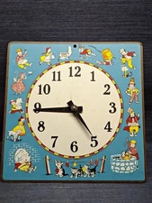 IDEAL School Supply Company Clock Teaching Board NURSERY RHYMES