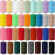 36 Rolls Macrame Cord 3 mm x 1188 Yards Natural Cotton Macrame Rope 4 Strand