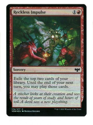 MTG Reckless Impulse Foil 174 Common Innistrad Crimson Vow Magic The Gathering