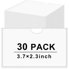 Chinco 30 Pack Self-adhesive Index Card Pockets with Top Open for Loading - I...