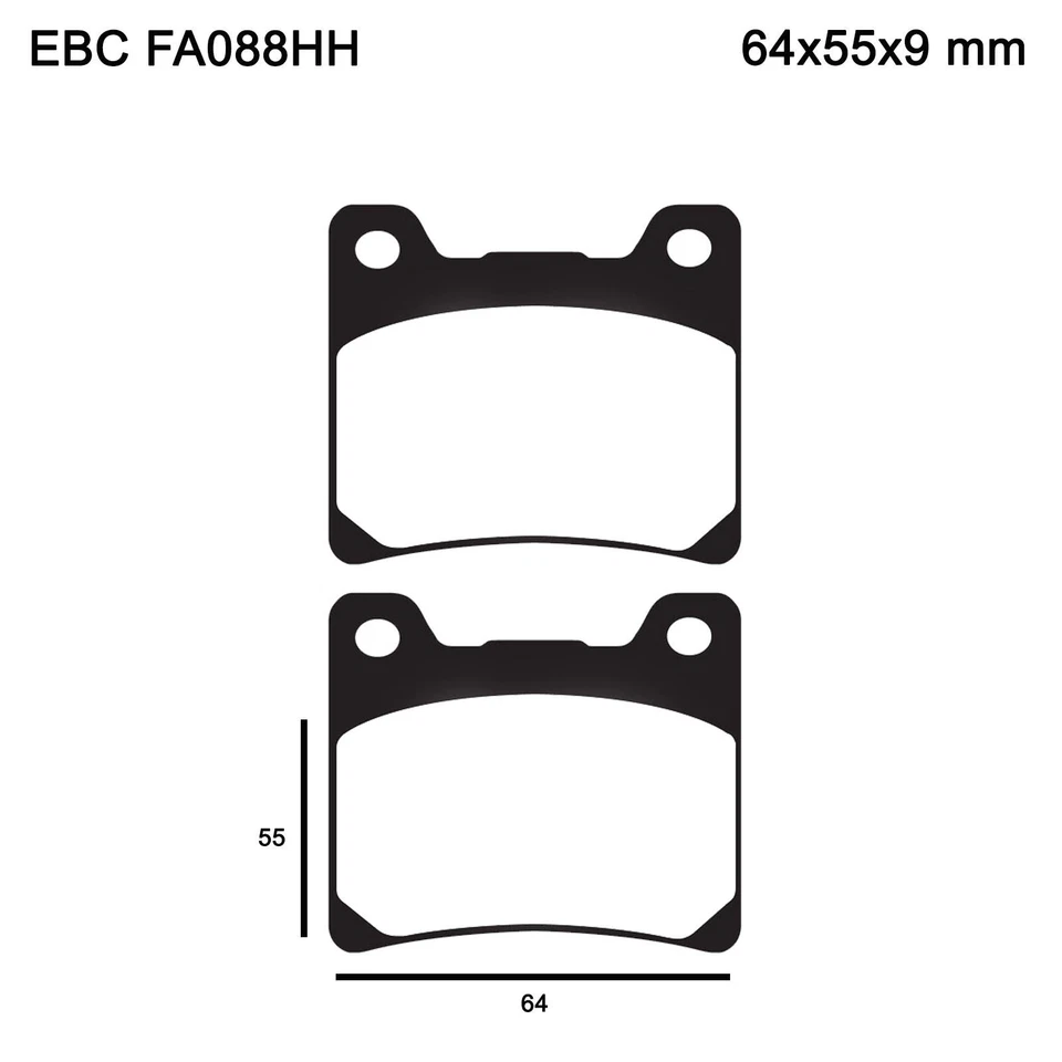 EBC FA088HH Sintered Bike Brake Pads for Yamaha FZR 600 R Genesis 89-95 - Image 2 of 4