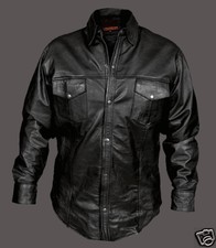 Men's Leather Shirt Long Sleeve Shirt New