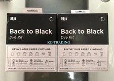 (2-Pack) Rit BACK TO BLACK Complete Dye Kit ~ All-Purpose Revive Faded Clothes