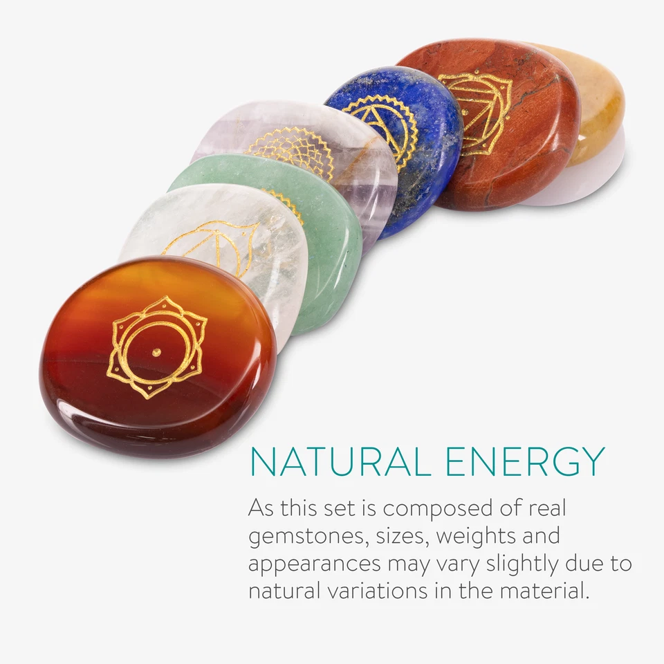 Juego de piedras de chakras 7x piedra natural de cristal para sanación y reiki - Imagen 4 de 4