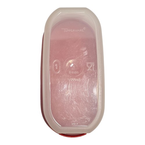 Tupperware Contenitore Trasparente 2 Tazze #1611 con Coperchio Ovale Modulare Mates PULITO - Foto 8 di 8