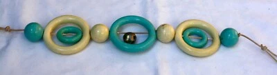 Jouet jeu ancien bébé hochet en bois de poussette années 80 - Photo 1/4