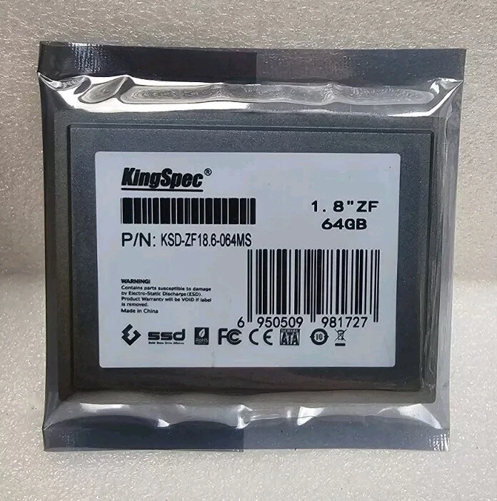 KingSpec KSD-ZF18.6-064MS 64GB 1.8″ ZIF SSD Solid State Drive  2.8″ × 2.1″ × 0.2 - Image 4 of 4