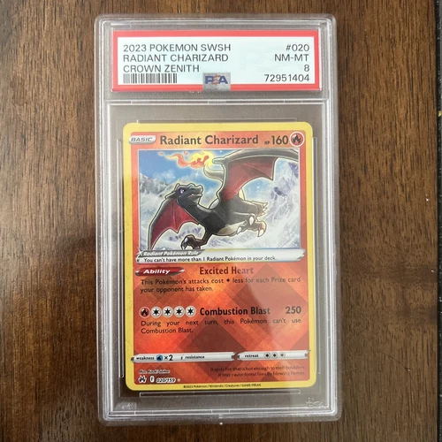 Pokémon TCG PSA 8 Radiant Charizard Crown Zenith 020/159 Holo Radiant Rare