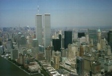 Aerial View of New York City Twin Towers of the World Trade Center NY - Postcard