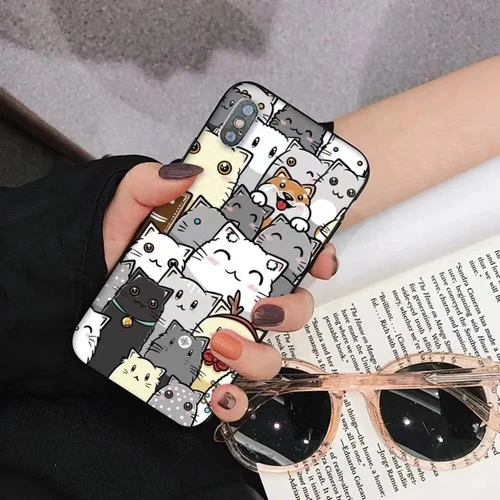 Cartoon Cat Pattern Phone Case For iPhone 15 Pro Max 14 11 12 13 XS XR 8 7 Cover - Picture 6 of 33