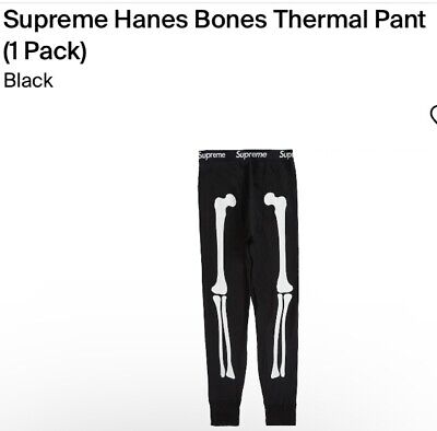 BRAND NEW Supreme Hanes Bones Skeleton Thermal Long Pants BRAND NEW Supreme Hanes Bones Skeleton Thermal Long Pants