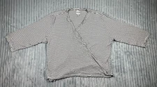 Nic + Zoe Women's Top  2XL Wrap V-Neck 3/4 Sleeve Stretch Black/White Stripe