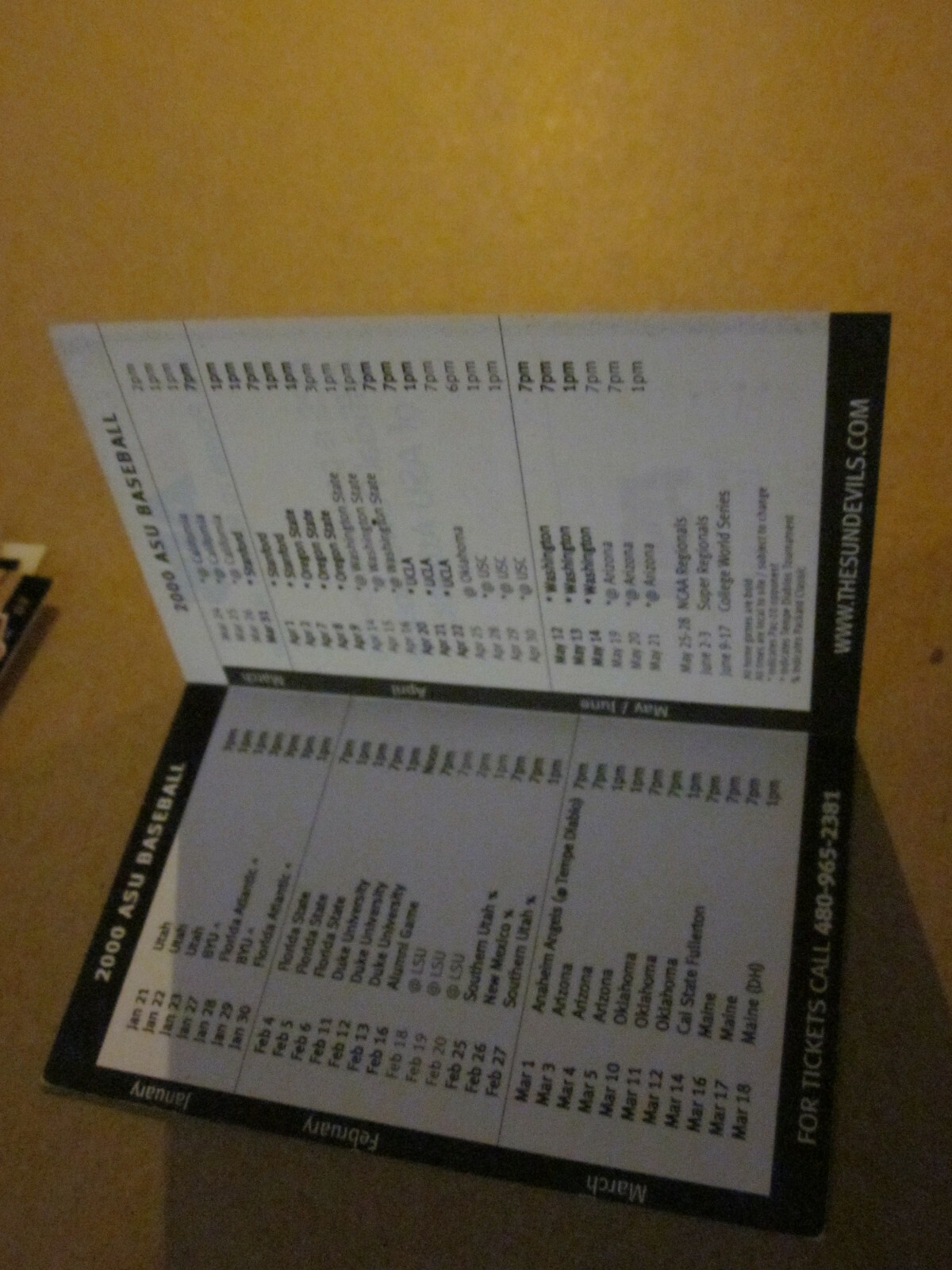 mitch-jones-signed-autographed-2000-arizona-state-university-schedule