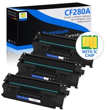 3PK Black CF280A 80A Toner Cartridge for HP Laserjet Pro 400 M401a M401d M401dn