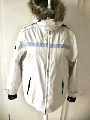 Killtec Ski Jacke weiß mit Abnehmbare Kapuze Gr. 40 L viele Taschen