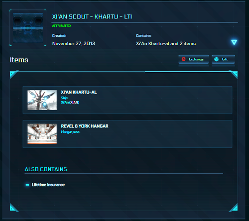 Star Citizen XI AN Scout Khartu Khartu AL LTI Revel York Hangar 