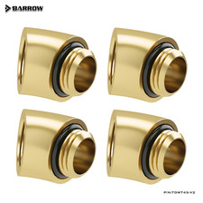 Barrow G1/4" Female to Male Extender Fitting, 45 Degree Angle, Gold 4 Pack