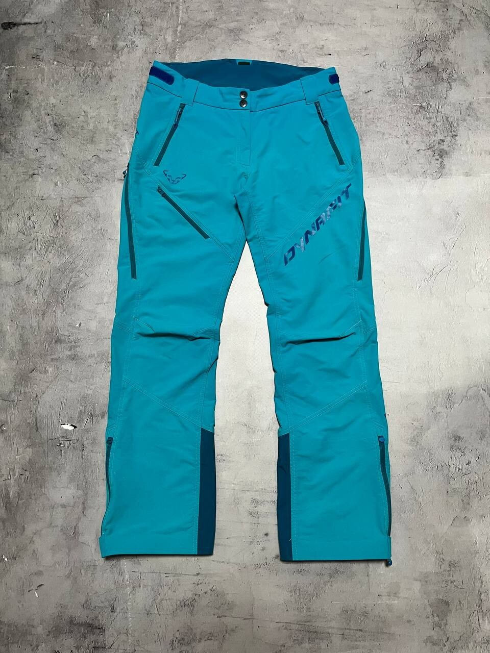 Pantalones de esquí Dynafit Mercury 2 para mujer senderismo al aire libre nailon azul logotipo grande talla L