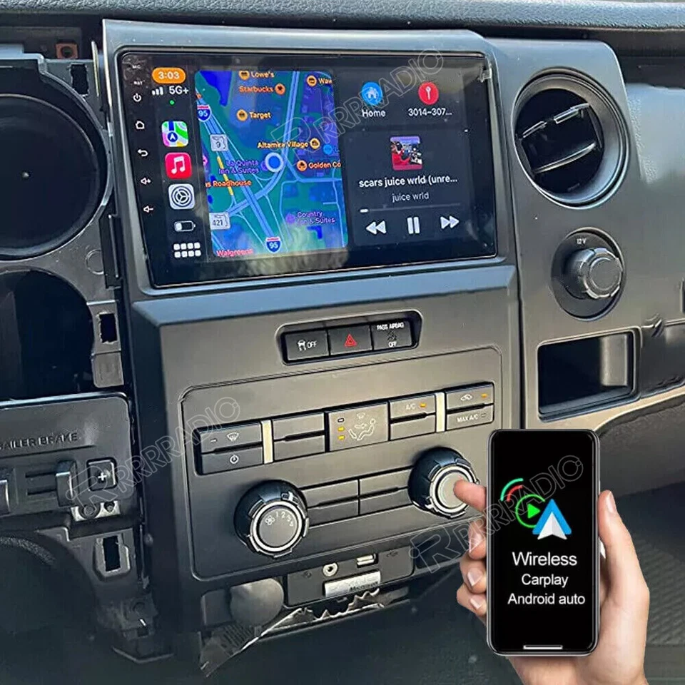 GPS F150 Stereo Radio For 2009-2014 Ford F-150 Wifi SWC Carplay Touch Head Unit Foto 2 de 4