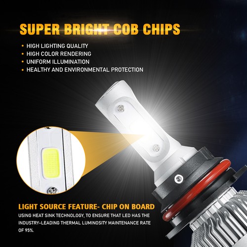 AUXBEAM COB LED Headlight Bulb for Dodge Ram 1500 2500 3500 2002-2005 Hi Lo Beam - Picture 6 of 12
