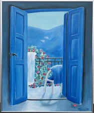 Unknown Painter Summer View From The Balcony Oil Painting