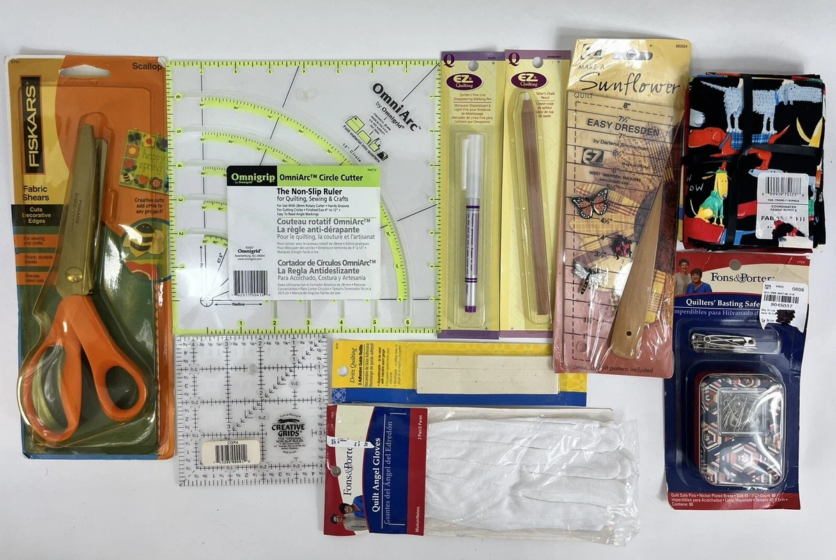 Mixed Lot of 10 Pieces Quilting Supplies Rulers and Notions