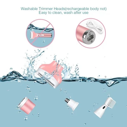 4 in 1 Wet & Dry Painless Rechargeable Lady Shaver Electric Razor for Women NEW - Picture 8 of 8