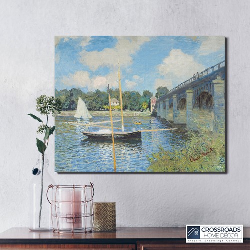 Arte de pared Monet impresión en lienzo del puente, bellas artes, arte de pared de velero - Imagen 5 de 12