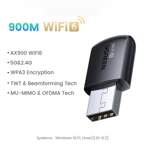 WiFi Adapter AC650 AX1800 WiFi6/5 5G&2.4G USB WiFiCard Dongle for Desktop Lapto - 第 7/13 張圖片