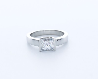 2.0CT AGI Lab-Created Diamond E/VS1 Princess Cut Platinum Classic Solitaire Ring