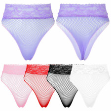 Womens Panties Mesh Sheer Thong Ultra-thin Underwear See-through Knicker Briefs