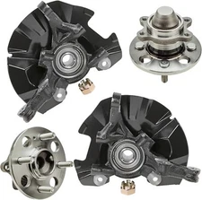 Front Steering Knuckles Rear Hub Bearings for 2007-2011 Hyundai Accent Non-ABS