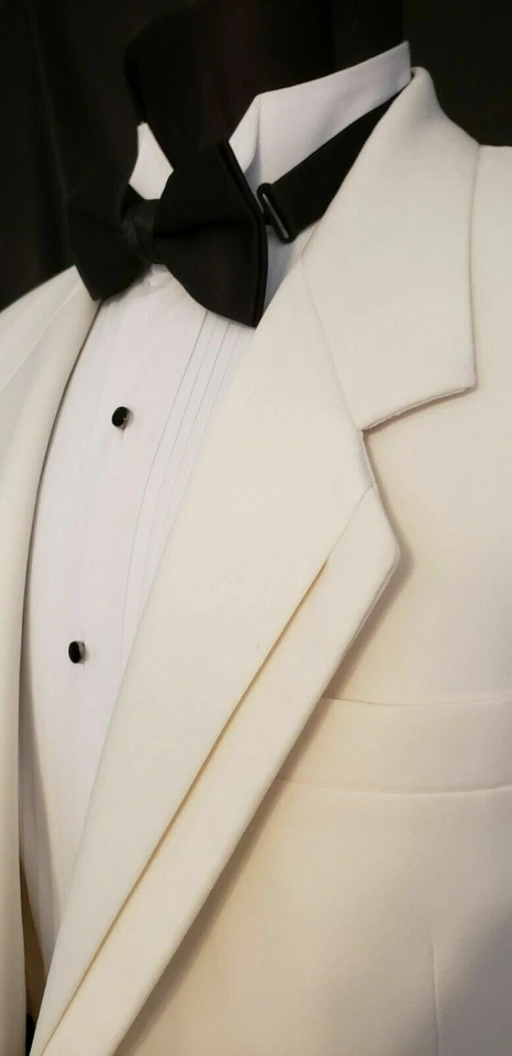 All Sizes! Oscar De La Renta Men's Ivory Tuxedo Notch Dinner Jacket Mason Cruise - Image 2 of 3