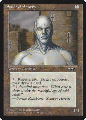 Magic MTG Tradingcard Alliances 1996 Soldevi Sentry A