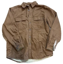 Moose Creek Chore Field Jacket L Fleece Lined Sherpa Brown Men's Outdoor Utility