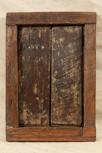 Finestra finestrina grata in legno massello e in ferro antica e vecchia medieval - Imagen 5 de 8