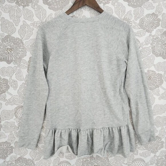 Anthropologie Pure + Good 圆领长袖荷叶边运动衫女式 M 8579 — 第 2/4 张图片