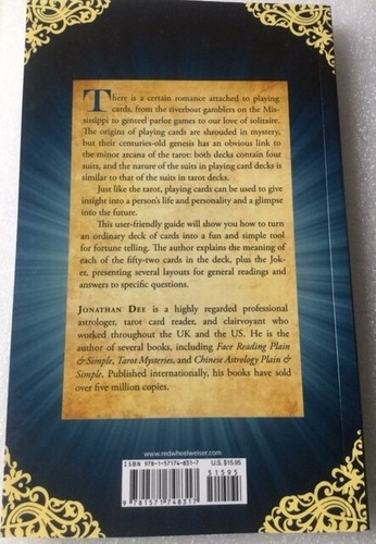 FORTUNE TELLING WITH PLAYING CARDS PAPERBACK BOOK by JONATHAN DEE CAT ResQ - Picture 2 of 2