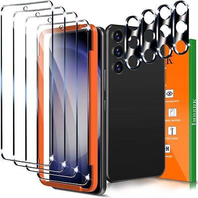 IMBZBK [4 +4 Stücke] Schutzfilm Glas Gehärtetes für Samsung Galaxy S23 5G Zugabe