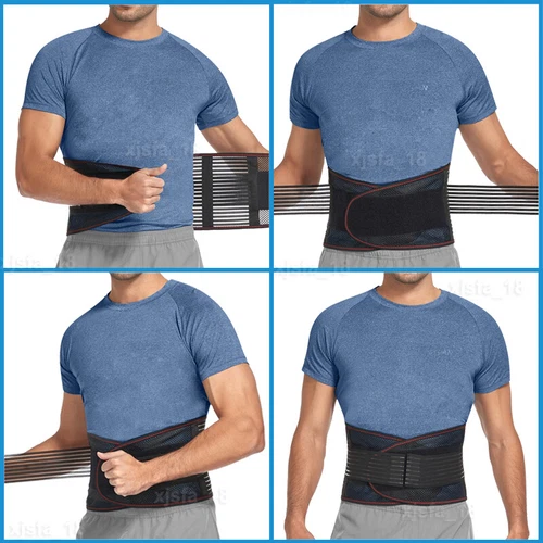 Back Support Brace Lower Back Pain with 4 Stays Belt Relief Breathable Air Mesh - Picture 8 of 28