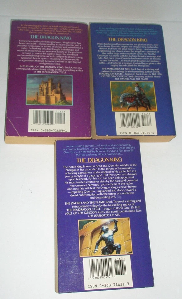 Stephen Lawhead Dragon King Trilogy Warlords Nin Hall Dragon King Sword Flame PB - Image 3 of 4