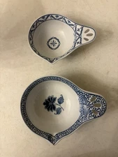 Pier 1 Imports TANG Porcelain Nesting Measuring Cups Set of 2  Blue & White