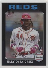 2024 Topps Heritage Chrome Black Refractor 35/75 Elly De La Cruz #473 5h0