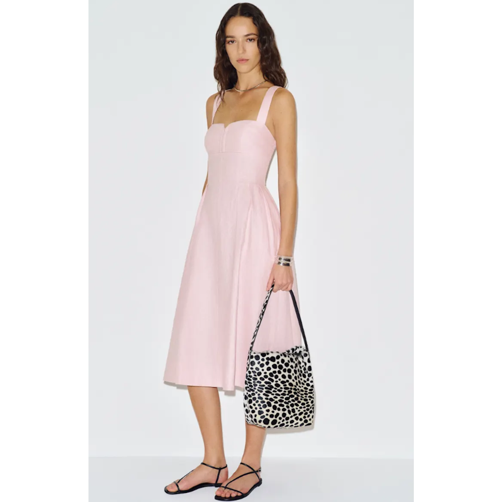 New Reformation Roma Linen Dress Cherry Blossom, Light Pink Size 2